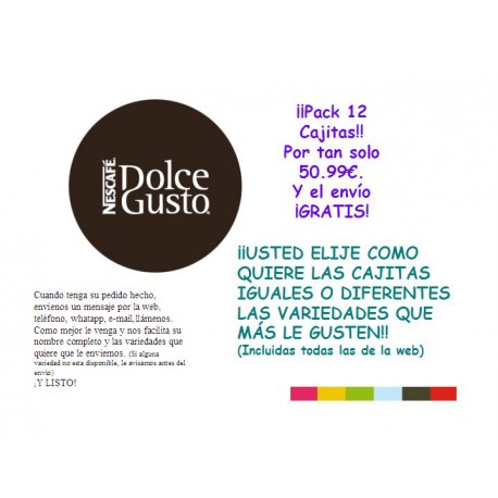 PACK AHORRO DOLCE GUSTO 12 CAJITAS