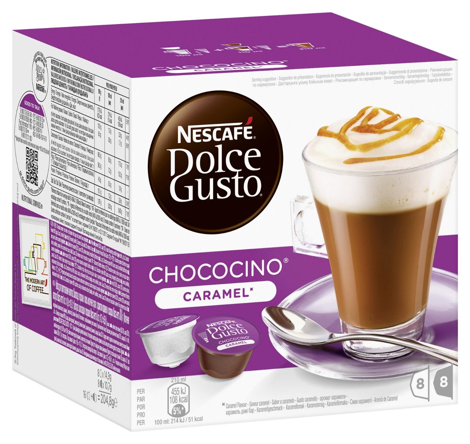 chococino caramelo, capsulas dolce gusto, chocolate dolce gusto